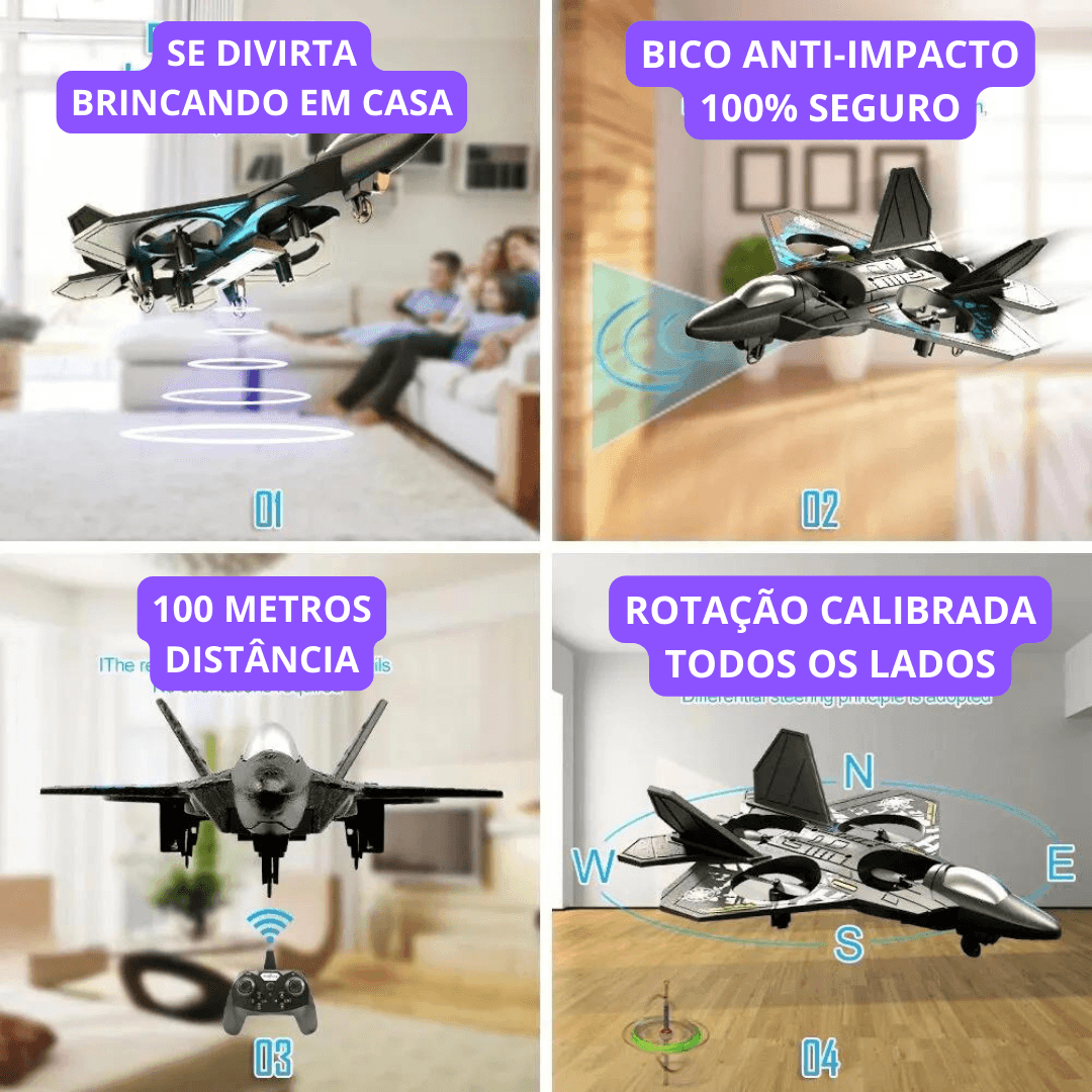 Jatinho Avião Controle Remoto Recarregável | Varie™
