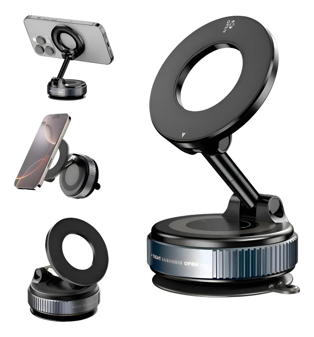 Suporte Celular Magnético Rotativo Dobrável Com Ventosa Kingo S600