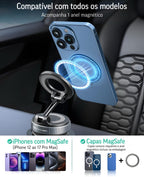 Suporte Celular Magnético Rotativo Dobrável Com Ventosa Kingo S600