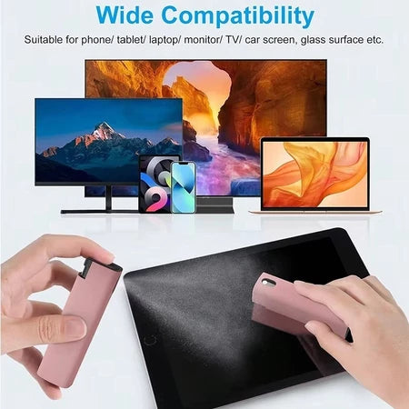 Spray Limpador de Tela Para Celular e Tablet IPad Pano de Microfibra 2 em 1 Limpeza